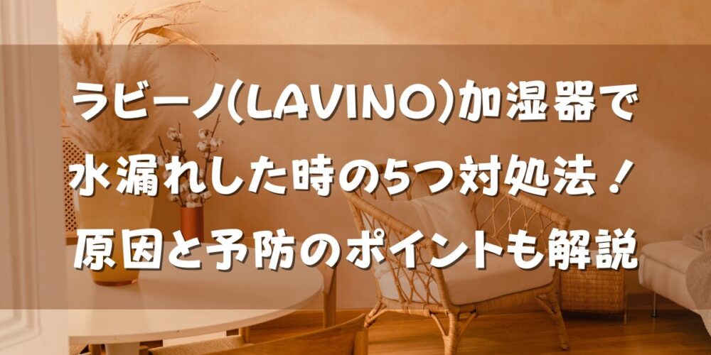 ラビーノ(LAVINO)加湿器で水漏れした時の5つ対処法！原因と予防のポイントも解説